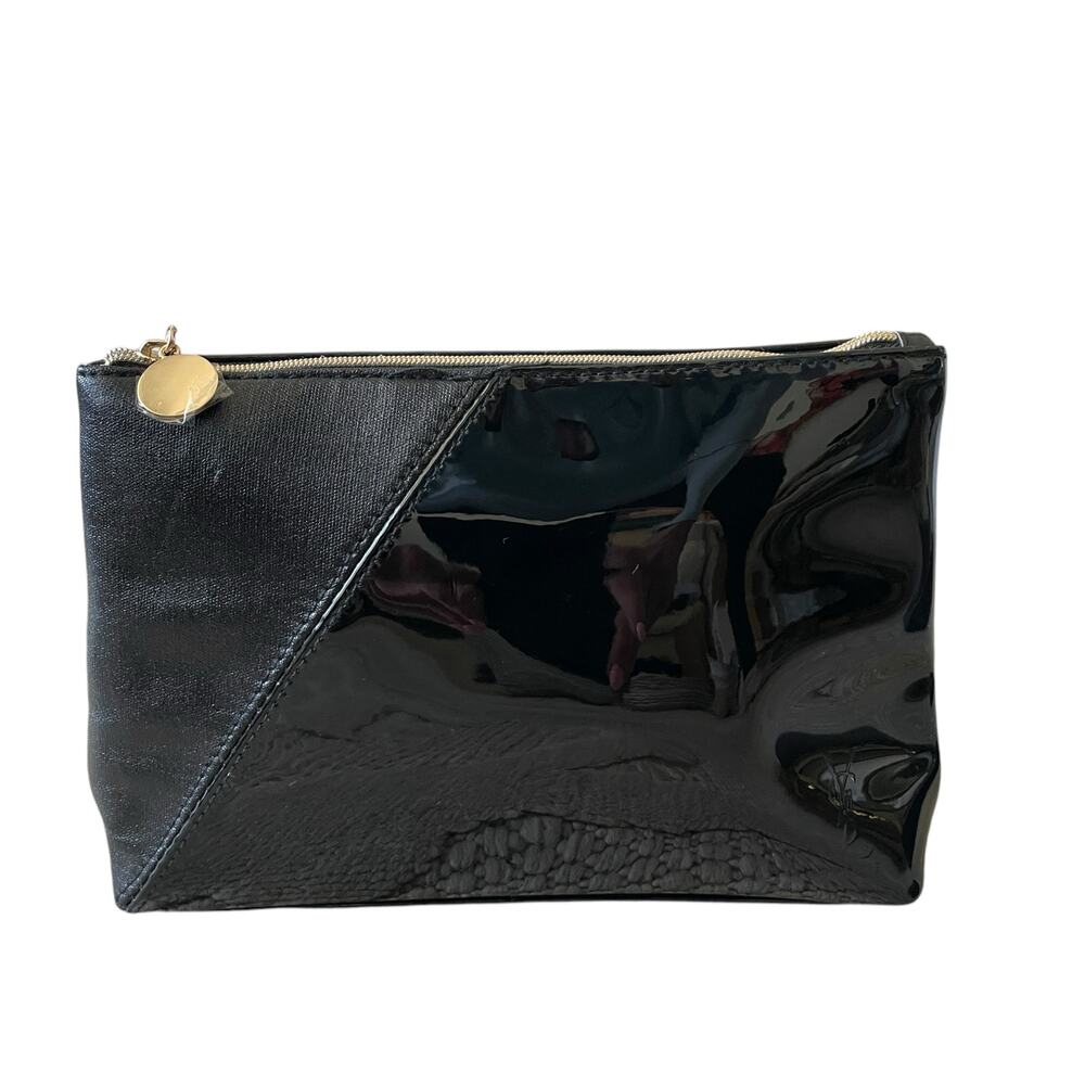 Yves Saint Laurent YSL Beaute Makeup Bag Travel Pouch Black Patent Clutch NEW - Picture 5 of 16